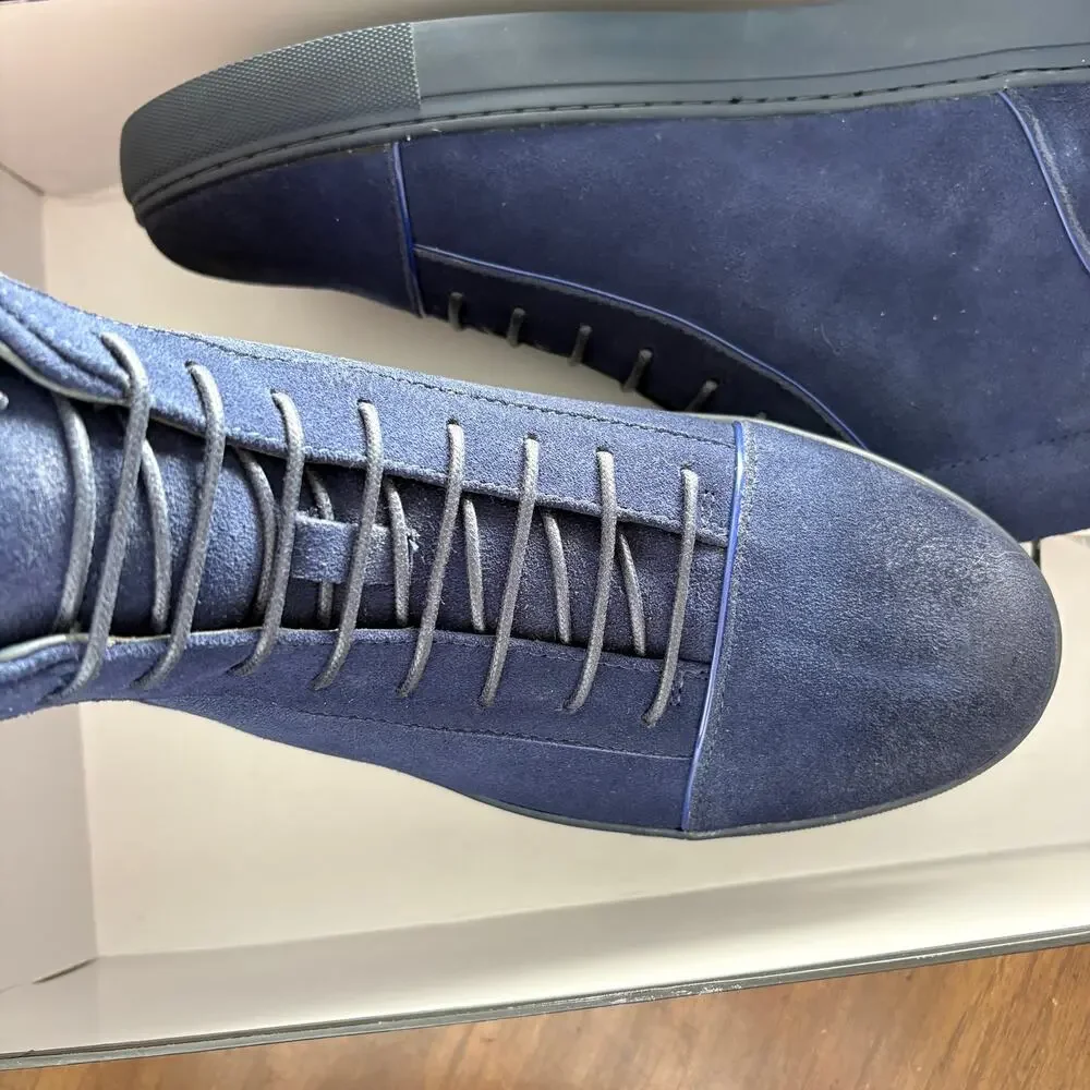 English Laundry Grundy Sneaker Boots 9 Blue Suede Leather NWT Chukka Combat Lace